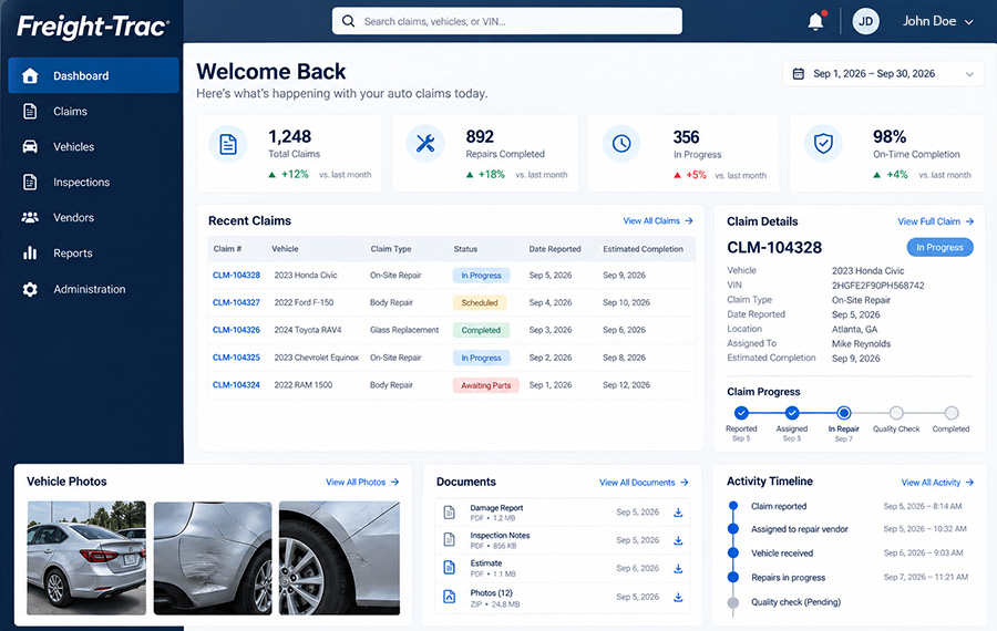 Vehi-Trac dashboard mockup